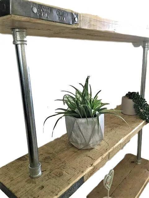 5 Shelf Galvanised Pipe Shelving Unit - Floor Mounted