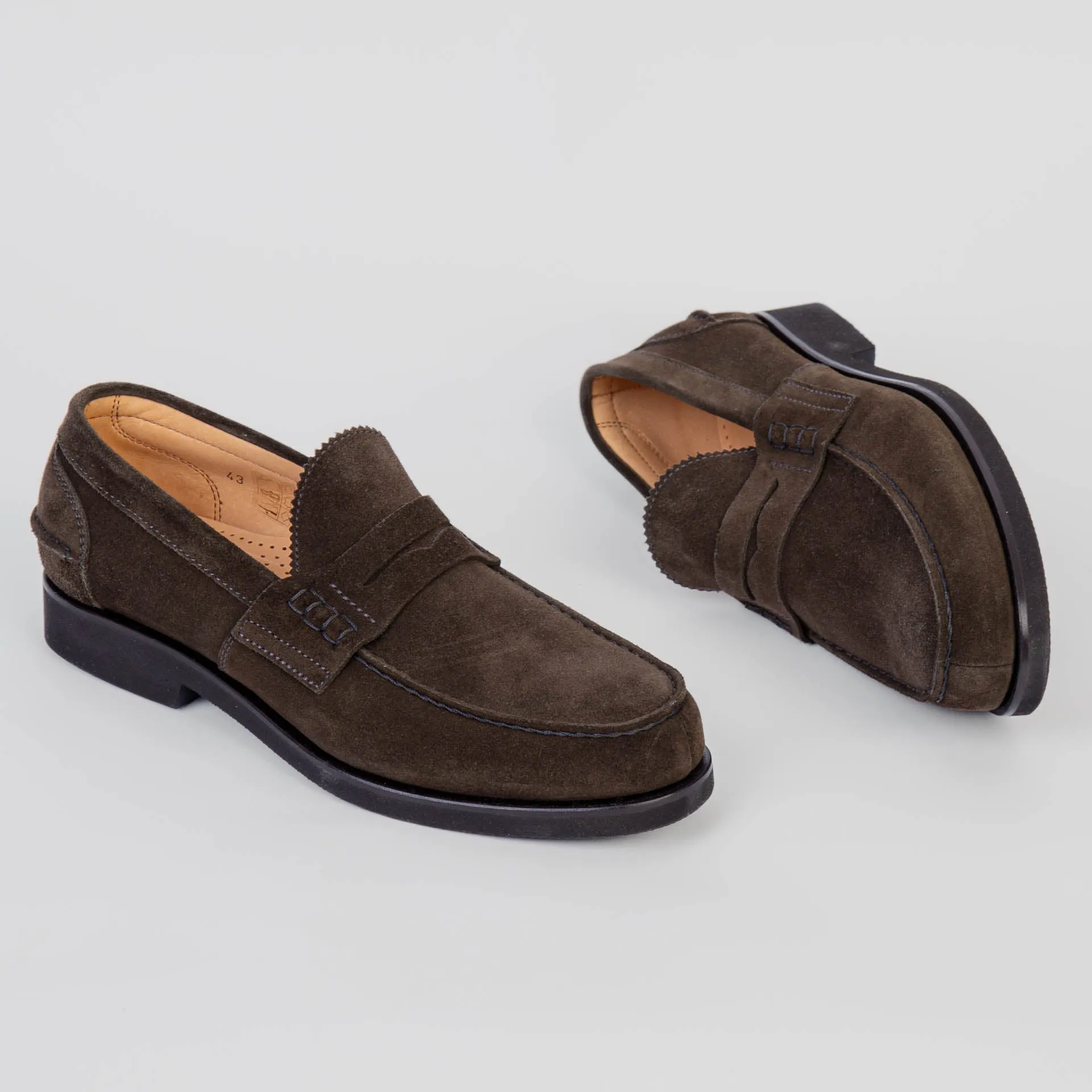 BATURO CALZATURE LOAFERS 750 SUEDE MUSCHIO GREEN