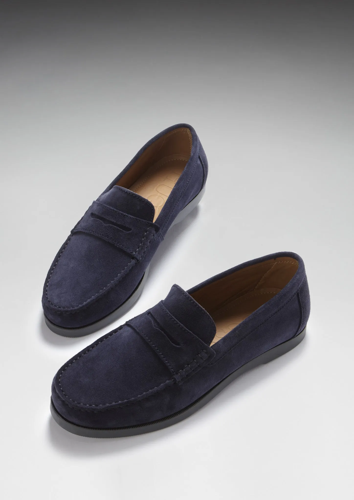 Boat Loafers, navy blue suede