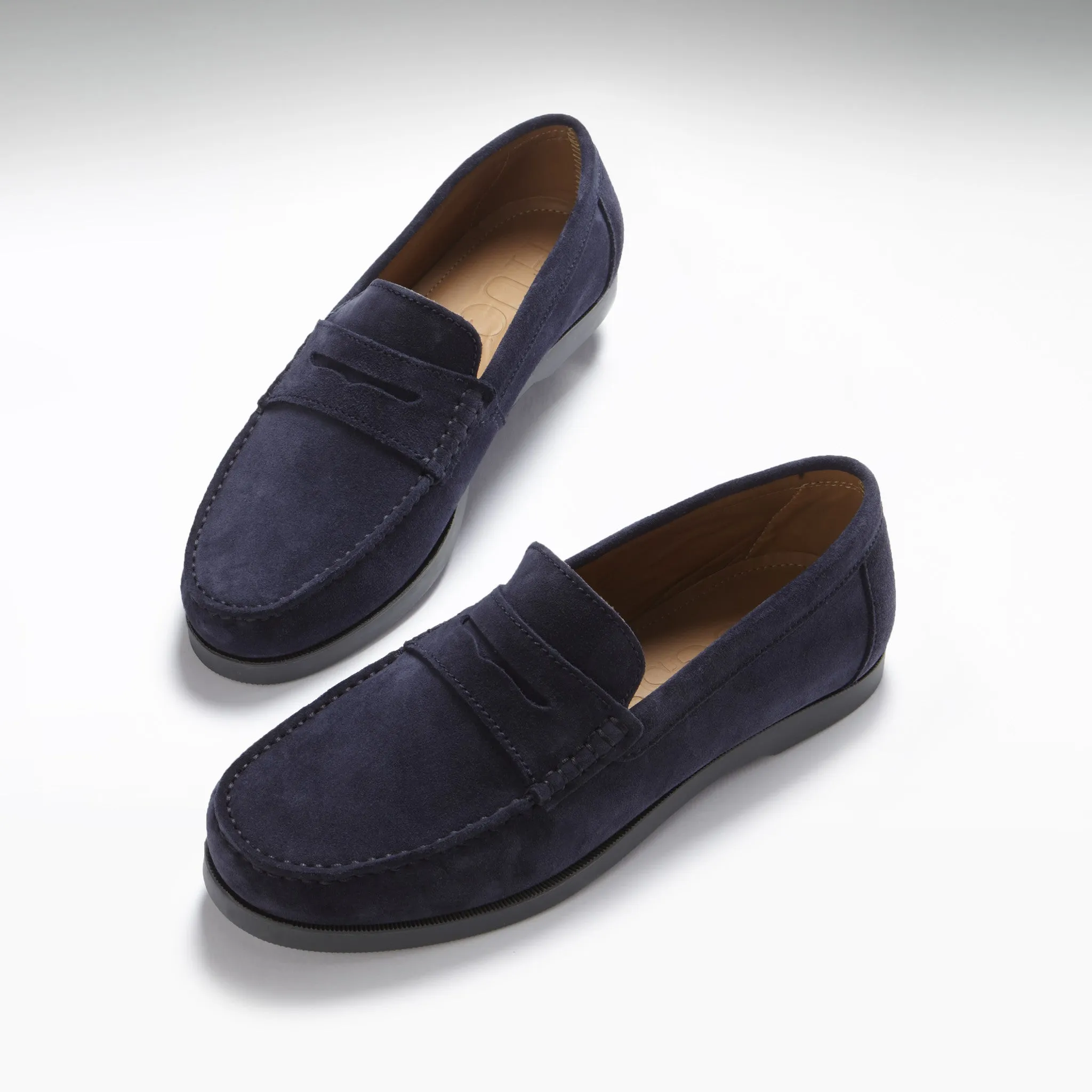 Boat Loafers, navy blue suede