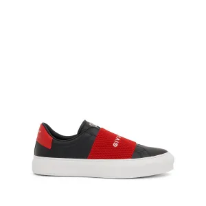 City Sport Elastic Band Sneakers in Black/White/Red