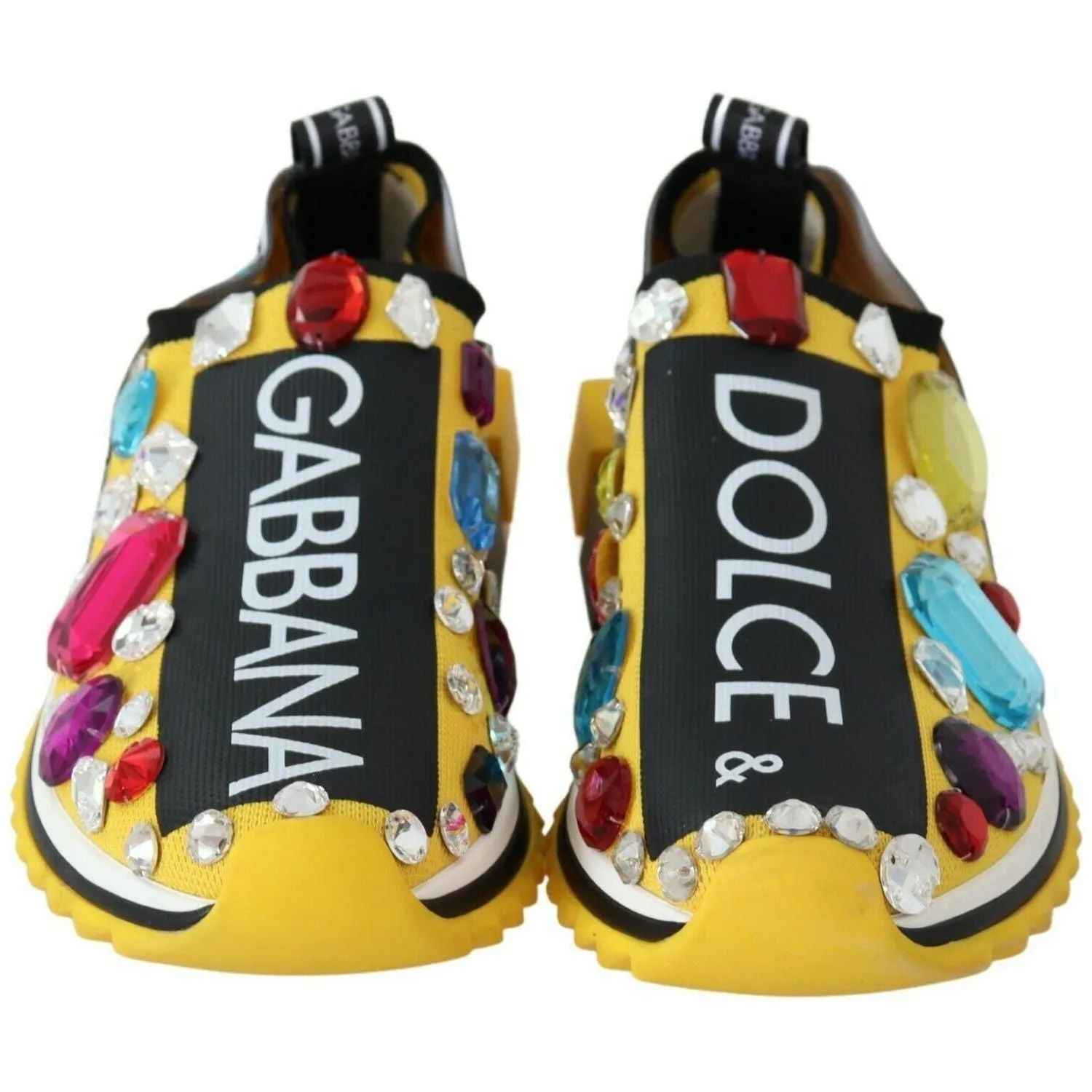 Dolce & Gabbana Embellished Yellow Sorrento Sneakers