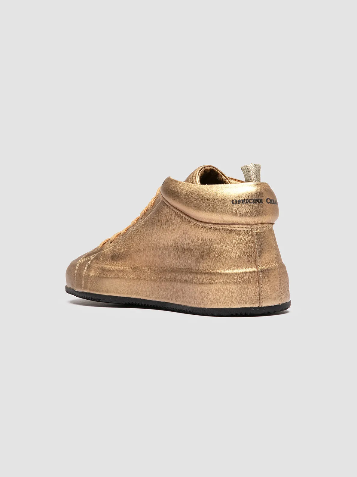 EASY 102 - Gold Leather Low Top Sneakers