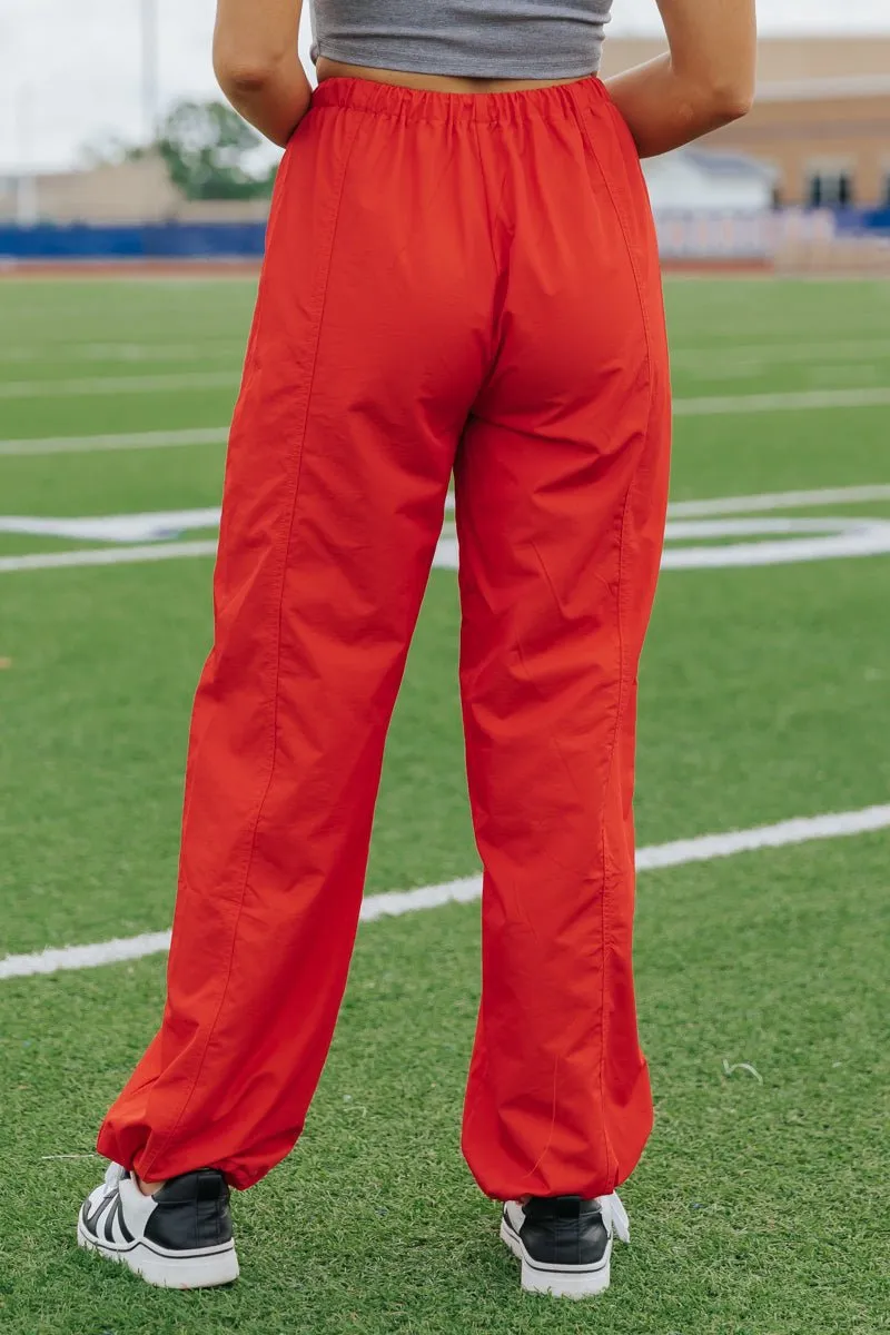 Game On Red Parachute Pants - FINAL SALE