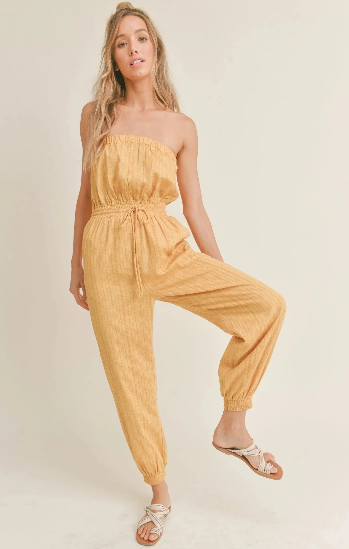 Honey Hue Jacquard Jumpsuit