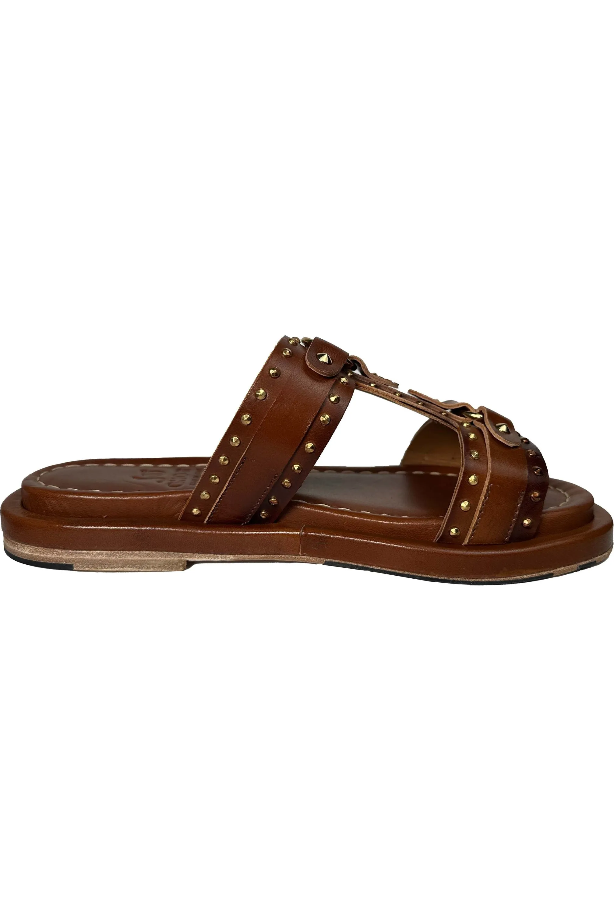 Jo Ghost Kali Embellished Double Band Slide 5062 | Walnut