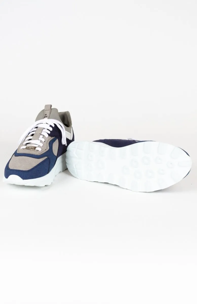 Larch Sneaker | Blue Vegan Leather   Neoprene