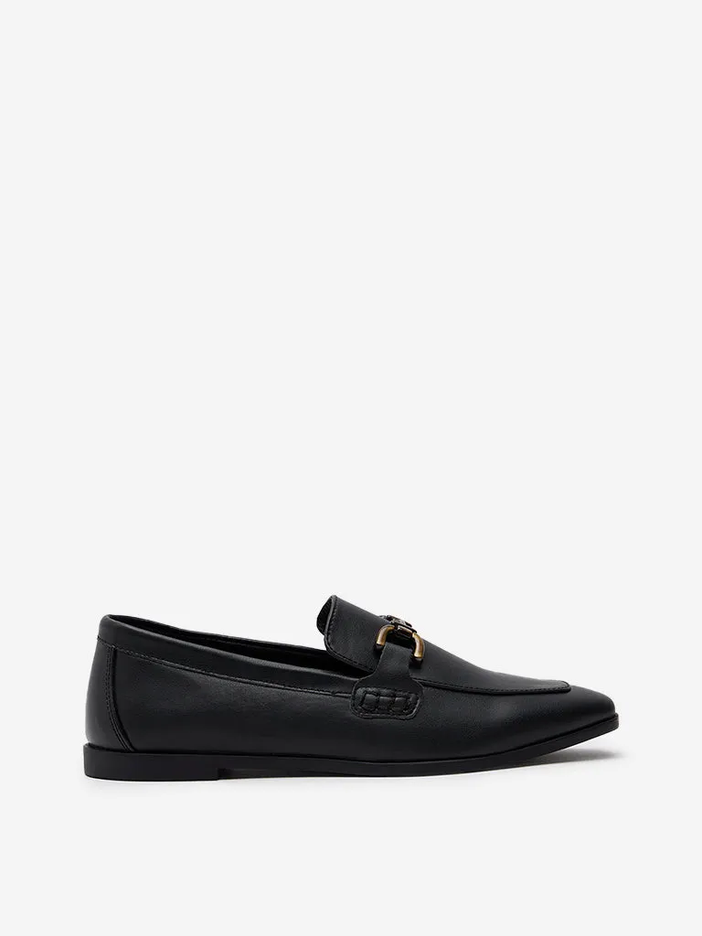 LUNA BLU Black Metal-Detailed Loafers