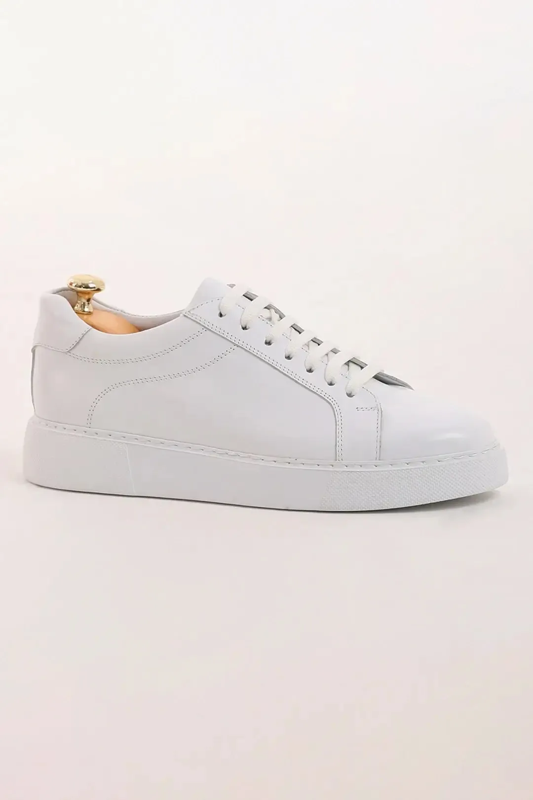 Milan Luxe Leather White Sneakers.