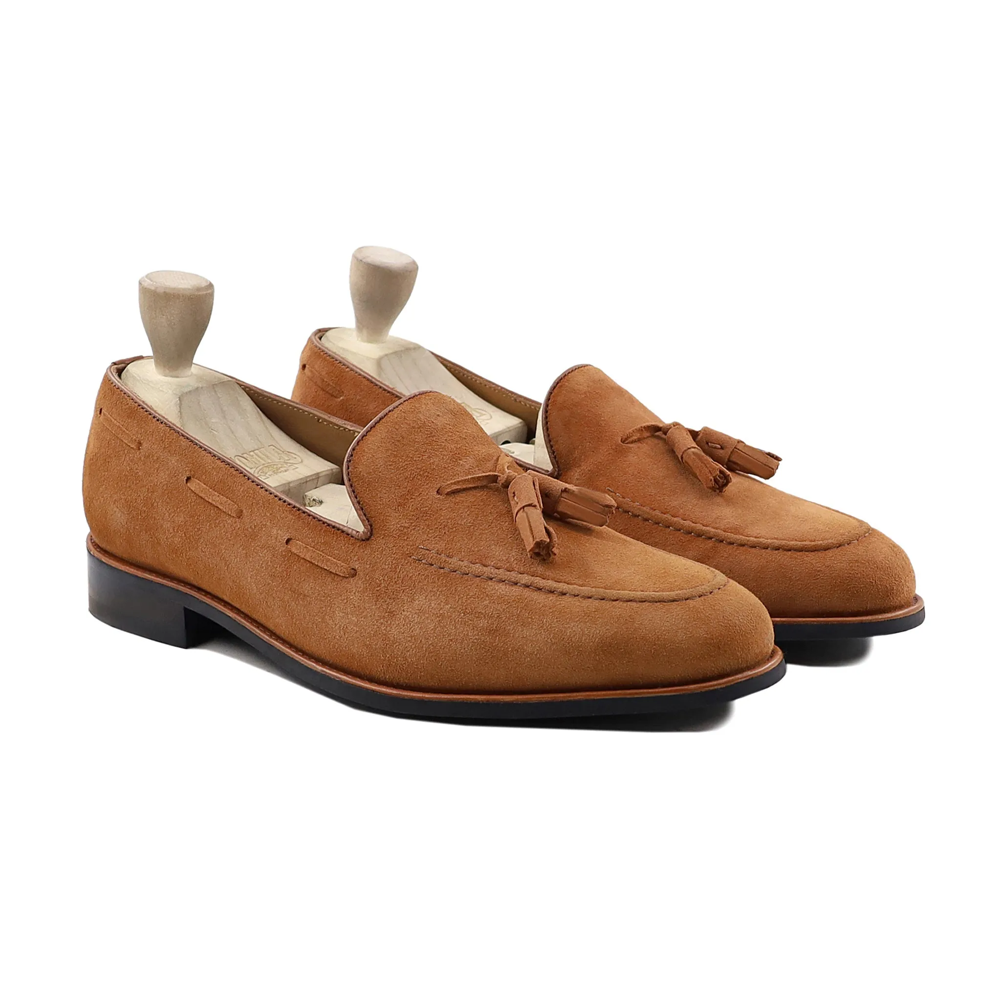 Morbida - Men's Tan Kid Suede Loafer