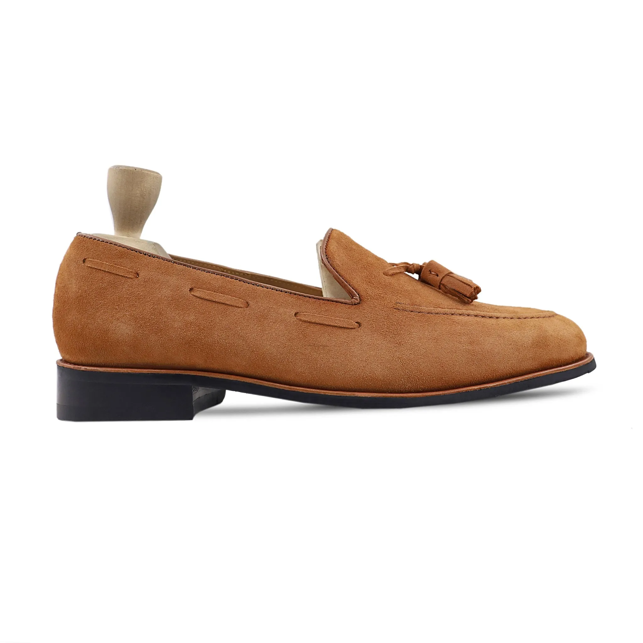 Morbida - Men's Tan Kid Suede Loafer