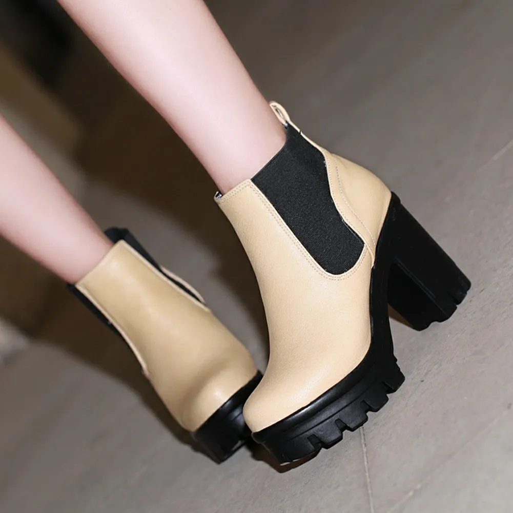 Motorcycles square High Heels leisure Ankle Boots