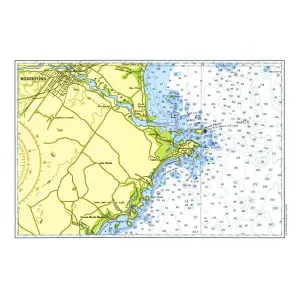 Nautical Chart Placemats, Maine Coastal Maps, Set of 4