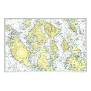 Nautical Chart Placemats, Washington Coastal Maps, Set of 4