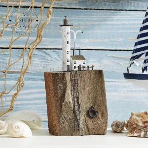 Nautical Lighthouse & Cottage Shelf Sitter