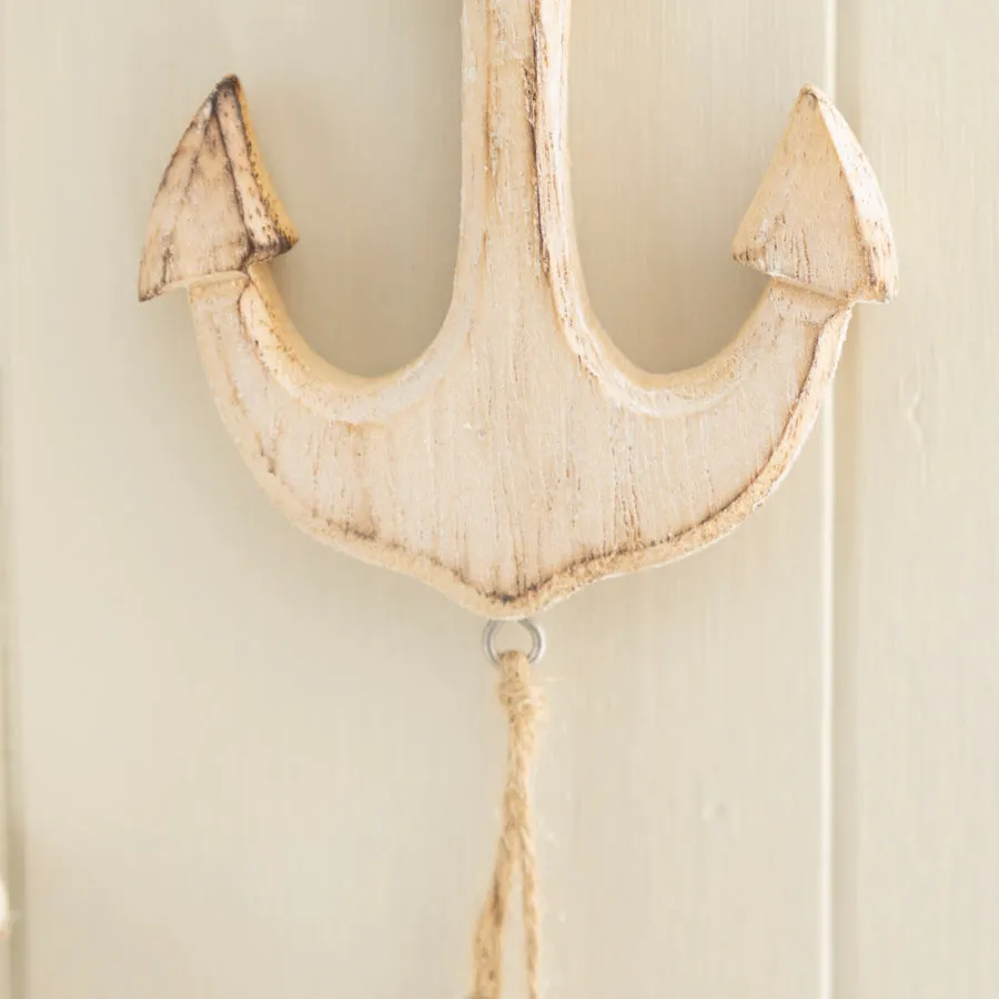 Nautical Wooden Wall Hanger with Fish/Anchor and Shells