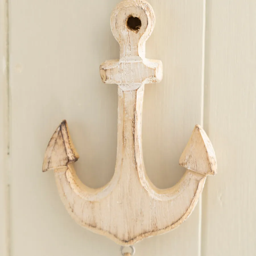 Nautical Wooden Wall Hanger with Fish/Anchor and Shells