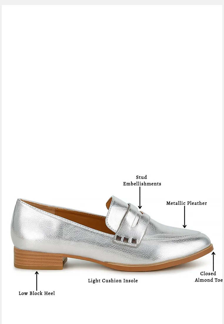 Potania Penny Strap Metallic Loafers