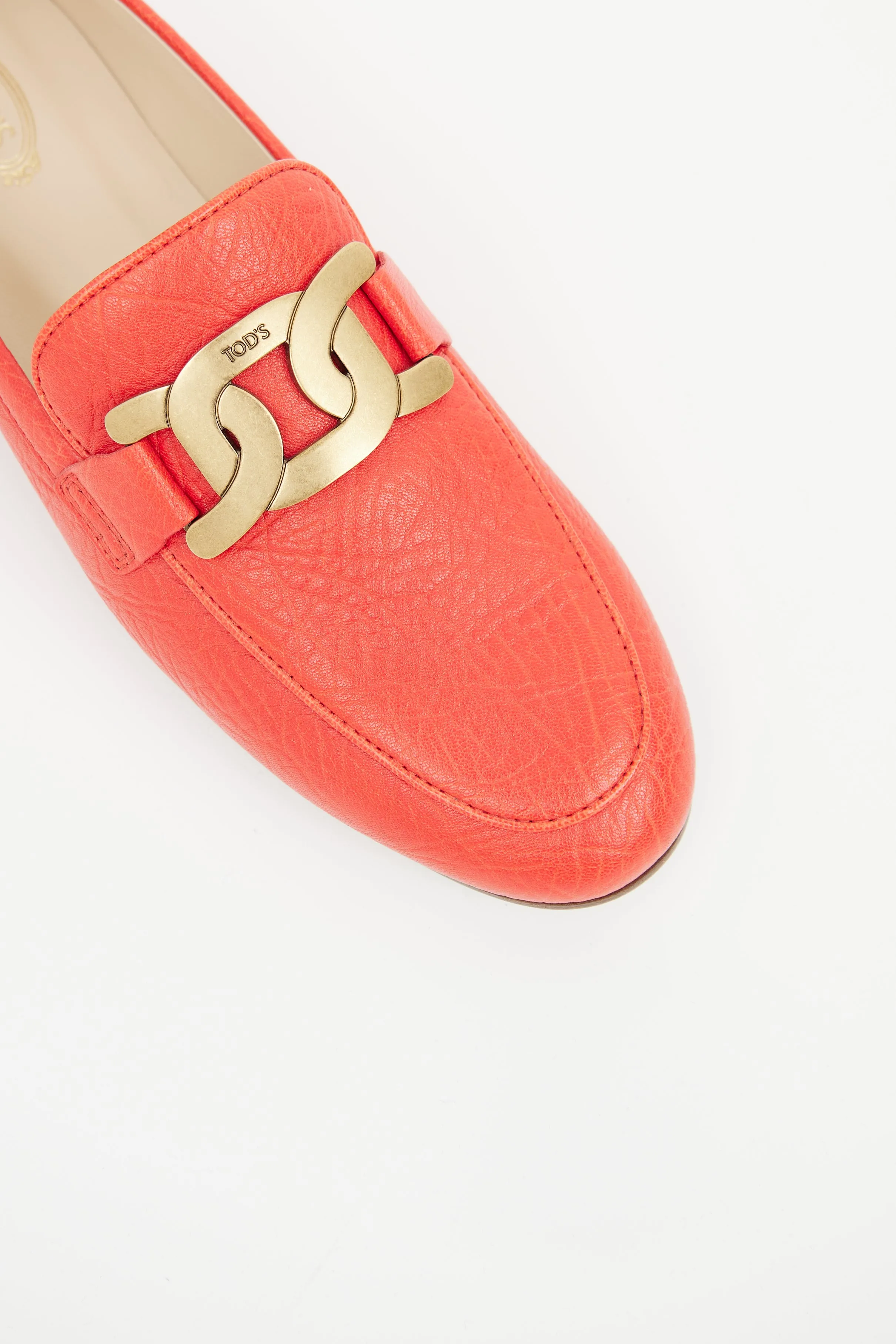 Red Leather Kate Chain Loafer