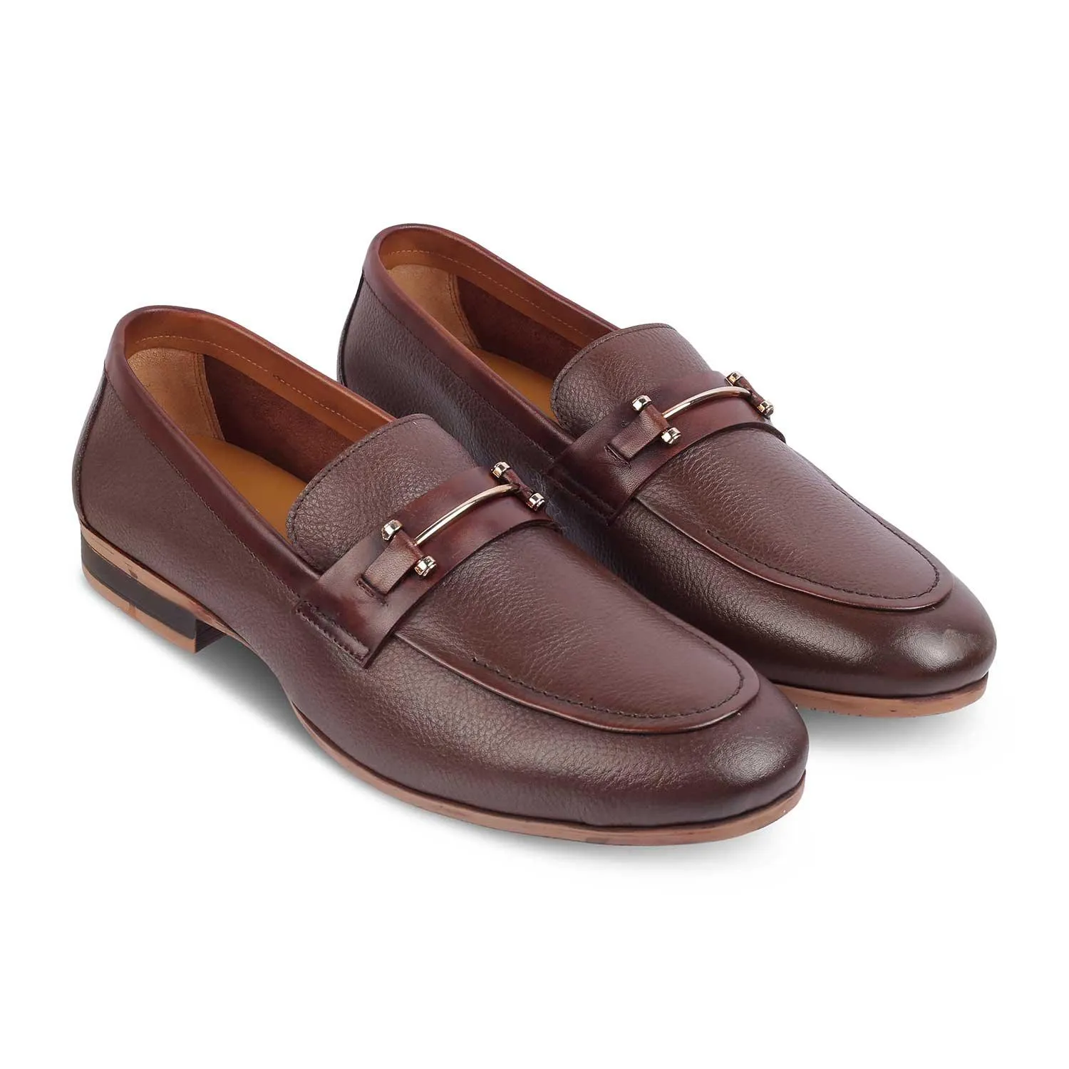 The Bone Brown Men's Leather Loafers Tresmode