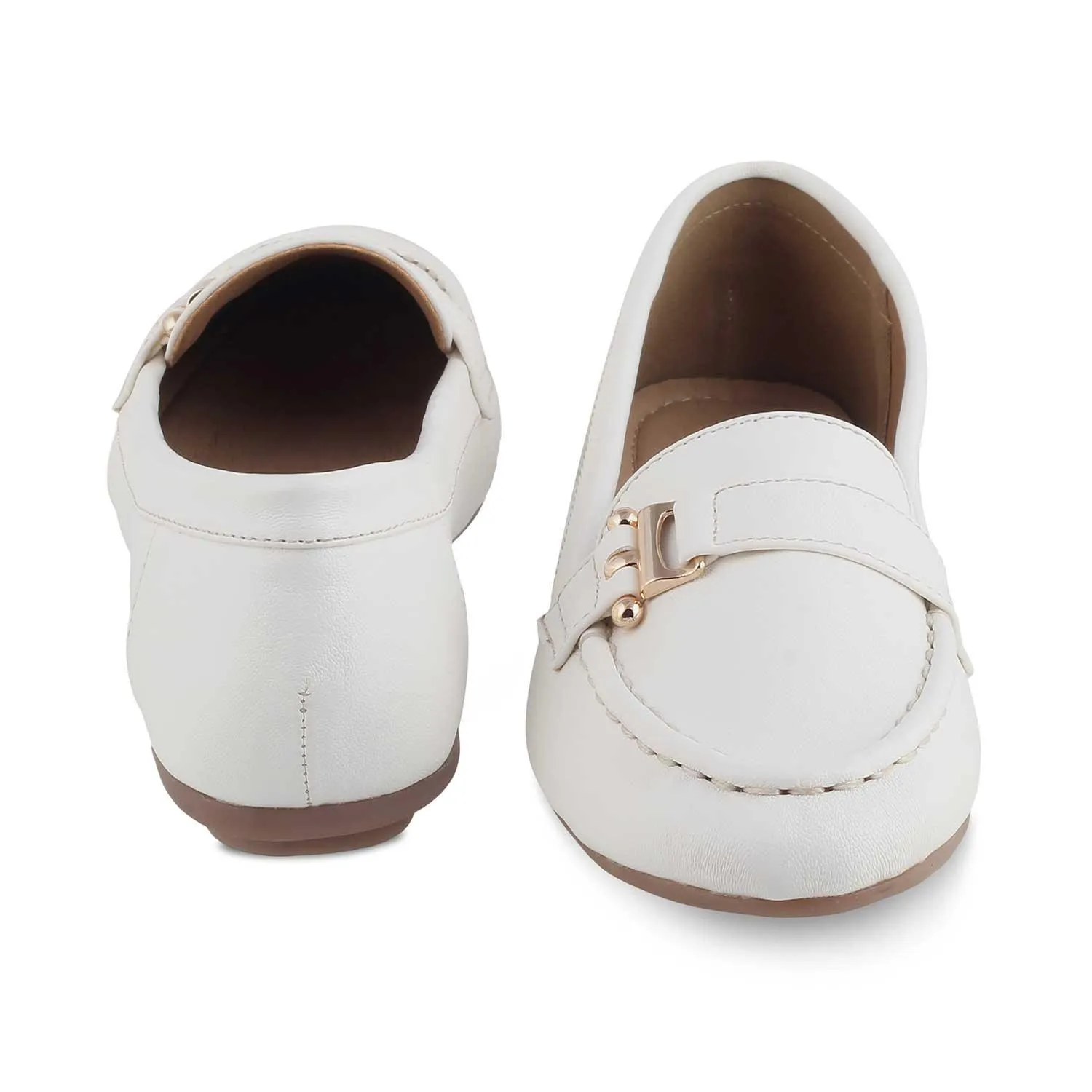 The Lativa White Women's Dress Loafers Tresmode