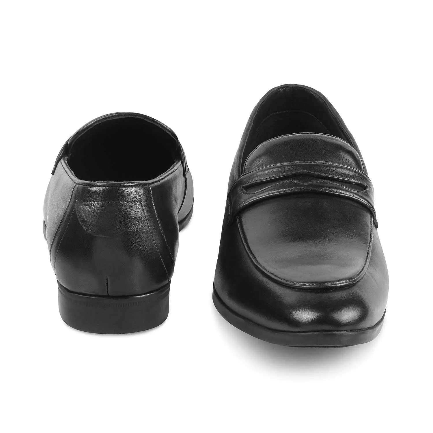 The Toslip Black Men's Leather Penny Loafers Tresmode