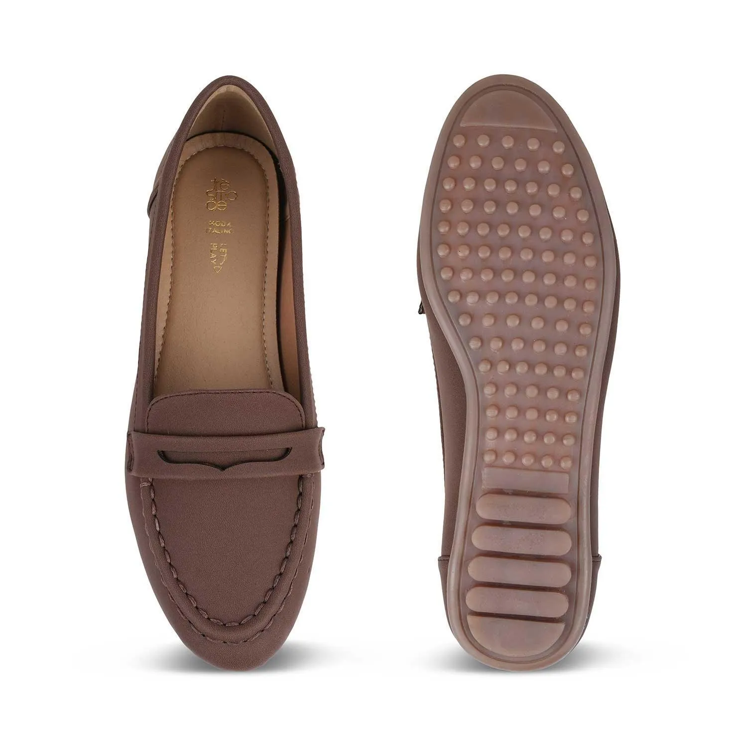 Tresmode Snappy Brown Women's Casual Loafers