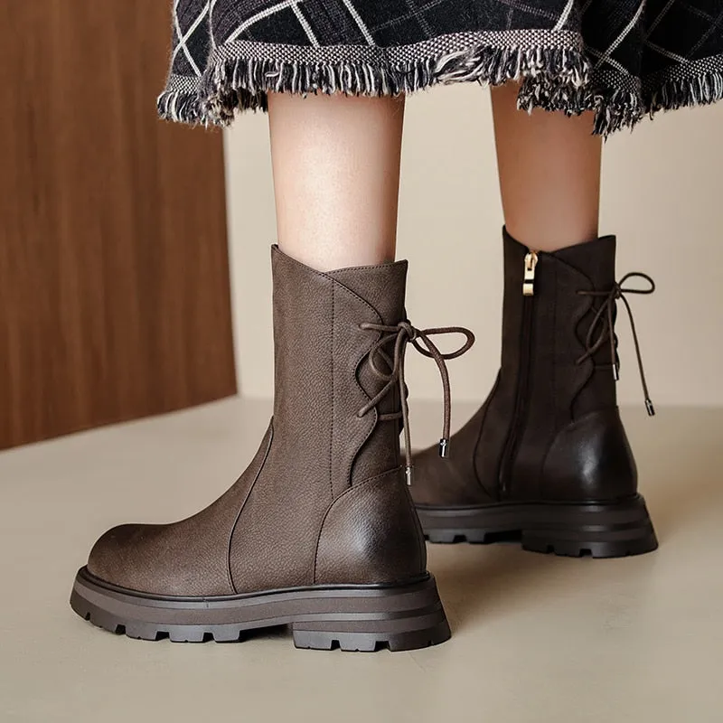 Winter Leather Ankle Boots