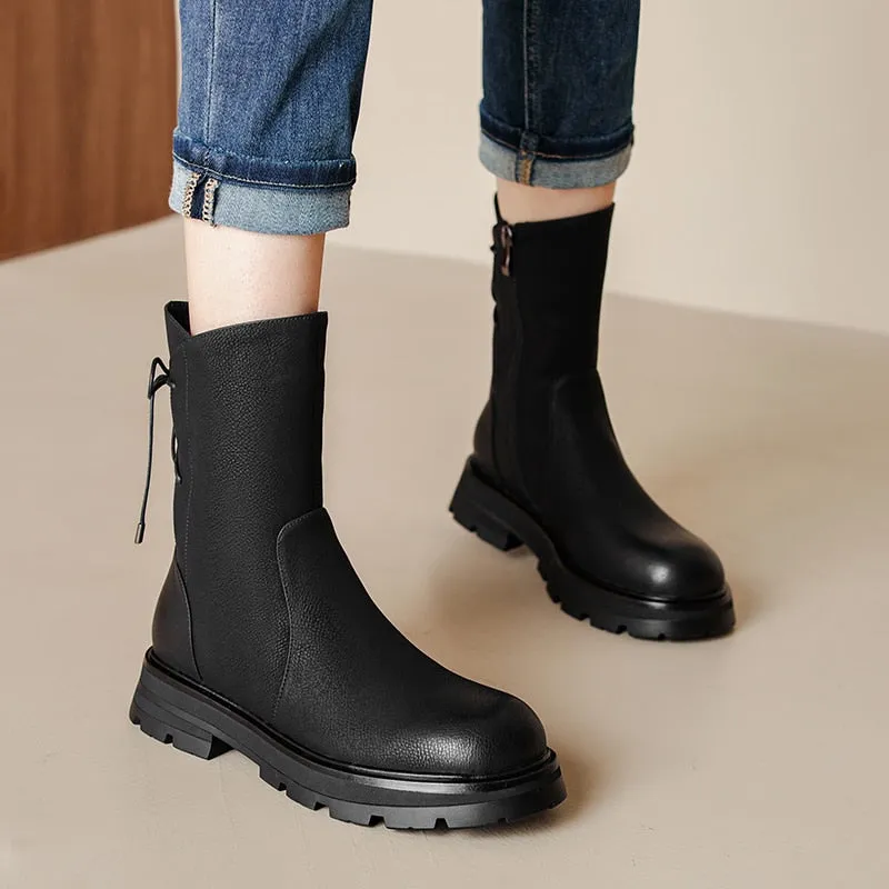 Winter Leather Ankle Boots